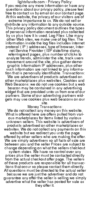 lightsfansfo privacy