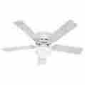 00638 Hunter White Ceiling Fan Light 5 Blades Arms Breeze Cooling Bedroom Wood Metal Indoor 791756200638