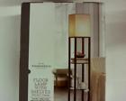 074-02-0168 Threshold Floor Helf Lamp With Ivory Shade Walnut 798919021680