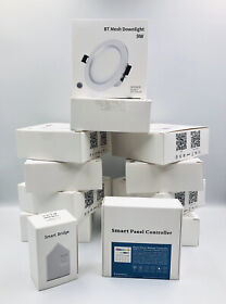 Wk60 10 Pack Fvtled 4 In Smart Bt Mesh Multicolor Dimmable Led Downlight Kit 9w Wifi