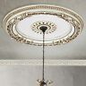 12013946 Afd Home Cream French Round Chandelier Ceiling Medallion Decorative Lighting
