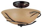 90906brz 13205 Light Twigs Glass Scavo Wrapped Id Flush Mount Bowl