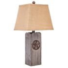14828766 Unbranded Rustic Wood Table Lamp Texas Lone Star Western Theme