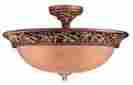 1567-477 747396056609 Minka Lavery Salon Grand Round Glass Semi Flush Lighting 3 Light