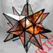 15am-b Moravian Star Pendent Light Antique Mirror Glass 18