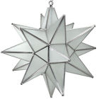 15fg-s Moravian Star Light Fixture Frosted Glass Silver Frame As Is