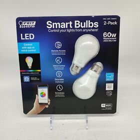 1528975 2 Pack-feit Electric Led 60w Smart Light Bulbs Wi-fi Color Changing Dimmable