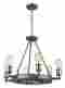 3459577 10706 6 Elk Lighting 6-light Chandelier In Weathered Zinc And Polished Nickel Id 748119097176