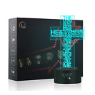 3d-019 Rquite Jesus Easter Cross Led Optical Illusion Lamps 758763734815
