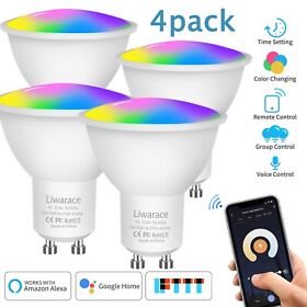 Mt9050275wh 4x Wifi Smart Led Light Bulb Dimmable Rgb Remote For Alexa Google Voice Control