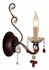 4521-dr 55681 Colored Wall Sconce Id Lighted Single Murano Amber Crystal