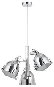 Bm241033 60 X 3 Watt Metal Frame Chandelier With Round Downlight Shade Chrome