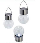 629774178588 Unbranded Crackle Glass Globe Solar Silver Light With