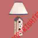 64030 The Renovators Supply Table Lamp Country Pine Wood Birdhouse 22 096962396886