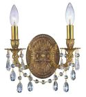 5522-ag-cl-saq 732218 Lights 2 Clear Sconce Casted Crystal Id Ornate
