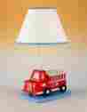 Bo-5666 76980 Cal Lighting Juvenile Fire Truck W Night Light Lamp In Blue White Finish Id 020193566602