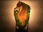 835721500283 Ibis Orchid Seahorse Hand Painted Molded Marble Night