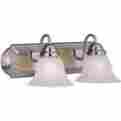 85812mrsn 85812 Essentials Maxim Satin Nickel Marble Glass 2 Light 18 Wide Bathroom Fixture 783209081567