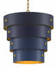 9000-0500 Currey And Company Graduation Wrought Iron Pendant Blue 633306025288