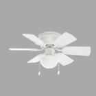 943214 Litex White Flush Mount Indoor Ceiling Fan With 744110943214