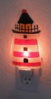 9637 Cota Global Night Lighthouse Painted Glass Red White 788679160941