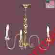 98441 The Renovators Supply Vintage Chandelier Bright Brass 3 Candle Lights 096962407735