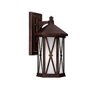 9873bb-gu Yozos Wall Lights Outdoor Fixture W Frosted Seeded Glass Shades Burnished Bronze Finish Porc 841224060773