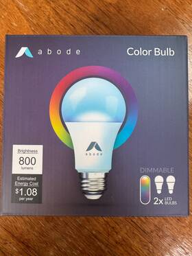 Abode 850025571203 Dimmable Color Bulbs 2 Bulb Pack - Works With Alexa And Google Smart