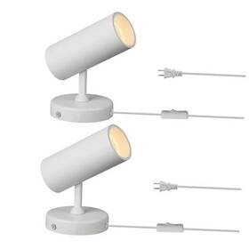 Ms007a-w-3k-12w-plug-x2 Aisilan Lighting 2 Pack Led White Plug In Spotlight With On/off Switch Pcs