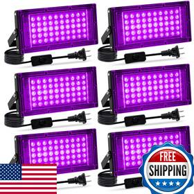 B0df2klfhd Akpgf 6 Pack 50w Led Blacklight With Us Plug And Switch For Glow Parties