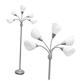 Lf2006-svw All The Rages Inc. 810052826974 67 Inch Contemporary Multi Head Medusa 5 Light Adjustable Gooseneck