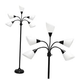Lf2006-baw All The Rages Inc. 67 Inch Contemporary Multi Head Medusa 5 Light Adjustable Gooseneck