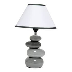 Lt1141-gry All The Rages Inc Lt4-gry Gradient Stacked Ceramic Stone Table Lamp Wih White Empire 1 Gray