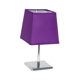 Lt1209-prp All The Rages Inc 9.65 Inch Sleek And Square Mini Chrome Table Lamp With Empire Purple
