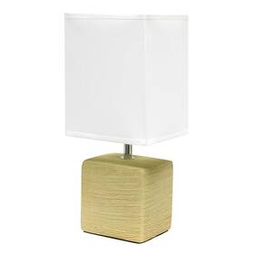 Lt1218-bge All The Rages Inc 11.81 Inch Mini Cube Faux Stone Ceramic Table Lamp For Living Beige