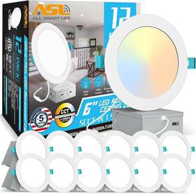 Rlx6005cct-12p Allsmartlife Dimmable Ultra-thin Led Recessed Ceiling Light 5cct 12-pack 6 Inch