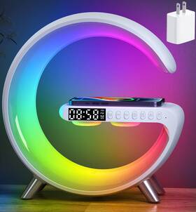 Alynic 797457325175 Smart Led Table Lamp 5-in-1 Night Light Fast Wireless Charging White