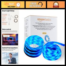 67326 Amazon Rgb Smart Led Light Strip 32.8ft Color Changing App And Voice Control Wi-fi No