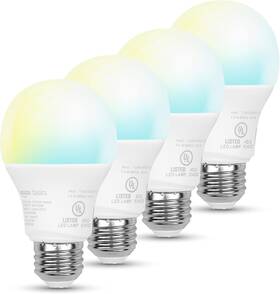 11asb-a800st-q1-wzn Amazon Basics 4-pack Smart Indoor Led Light Bulb Sunset-to-midnight Activated Works W