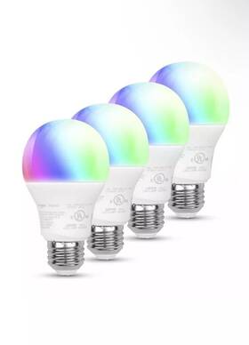 Amazon Basics 840324408751 Smart A19 Led Light Bulb Color Changing 9w/60w Wi-fi Alexa - 4 Pack