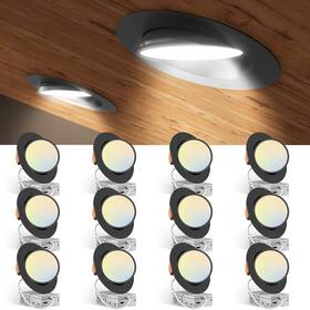 0812018 Amico 12 Pack 6 Inch 5cct Gimbal Led Recessed Lighting Black