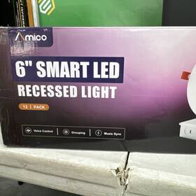 Hm01-dr4-9w120-cct Amico 12pack 6 Inch Smart Led/rgb Wi-fi Canless Downlight With Junction Box Color Chang