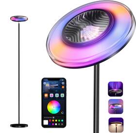 Hyd002-trio Arsoma Smart Floor Lamp For Living Room 66.8 Inch Rgb Ww Ripple 66.8inch Black