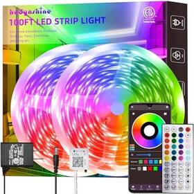 As Shown 744790377439 Hedynshine 100ft Smart Led Strip Lights Dimmable Color Changing By App And 40k