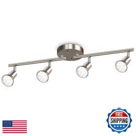 B08tww3plj Ascher 4-light Led Track Lighting Kit Flexibly Rotatable Light Heads 4 Way Cei