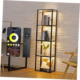 Atamin International Trading Corporation 850046054044 Led Display Shelf With Lights Glass Cabinet Black Fantasy Plus Pro