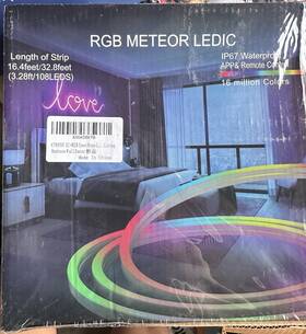 Athono X0045d1y5b Rgb Meteor Ledic Ip67 Led Light Strip 16.4/32.8ft 108 Leds App Remote