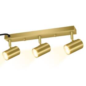 B0d69bvfrt Auquee 3-light Track Lighting Kit Gold Modern Plug-in Ceiling Spotlight
