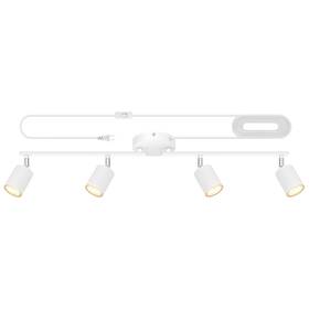 B0f8nrf8hr Auquee Track Lighting Plug In Led Fixtures Ceiling Kit White 4-light C