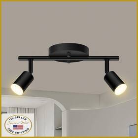 B0fqtdplsg Auquee 2 Light Track Lighting Fixtures Ceiling 8w/2700k Black Wi